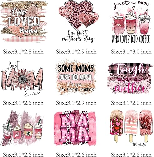 Miniatura 2 de 9 calcomanías para planchar para el día de la madre, para ropa, mamá, mamá, parches para planchar de transferencia de calor, calcomanías para