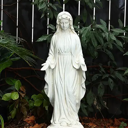 LuxenHome Virgin Mary Statue Outdoor, Religious Garden Statue