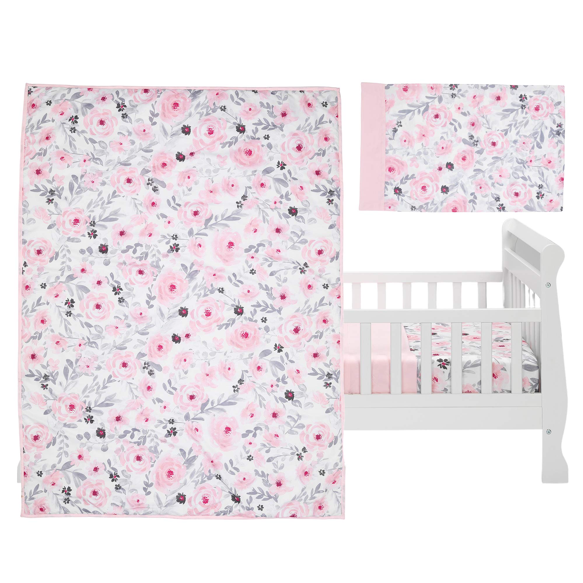 Bedtime Originals Blossom 4-częściowy zestaw pościeli dla maluchów, różowy, do ogrodu, kwiatowy