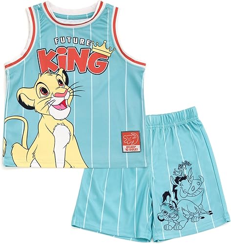 Disney Boys' Basketball Jersey & Shorts Set – Athletic Outfit for Toddlers & Big Kids (2T-10/12)