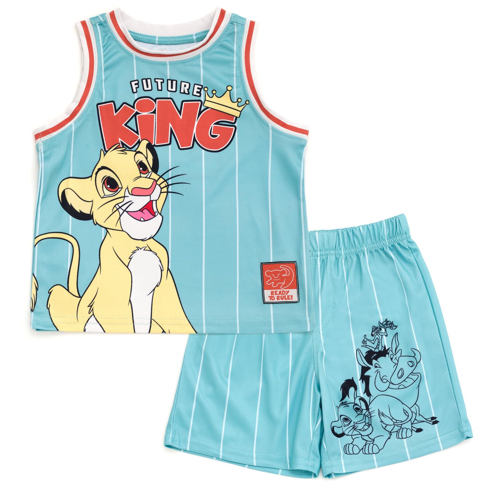 Disney Completo da basket e pantaloncini da bambino, abbigliamento atletico per bambini piccoli e grandi (2T-10/12)