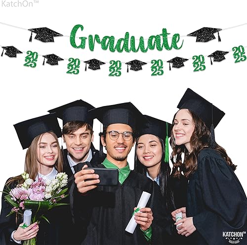 Vista 195 de KatchOn, Cartel de fotos de graduación verde 2025 – grande, 10 pies, pancarta de graduación 2025 Decoraciones de fiesta de graduación 2025