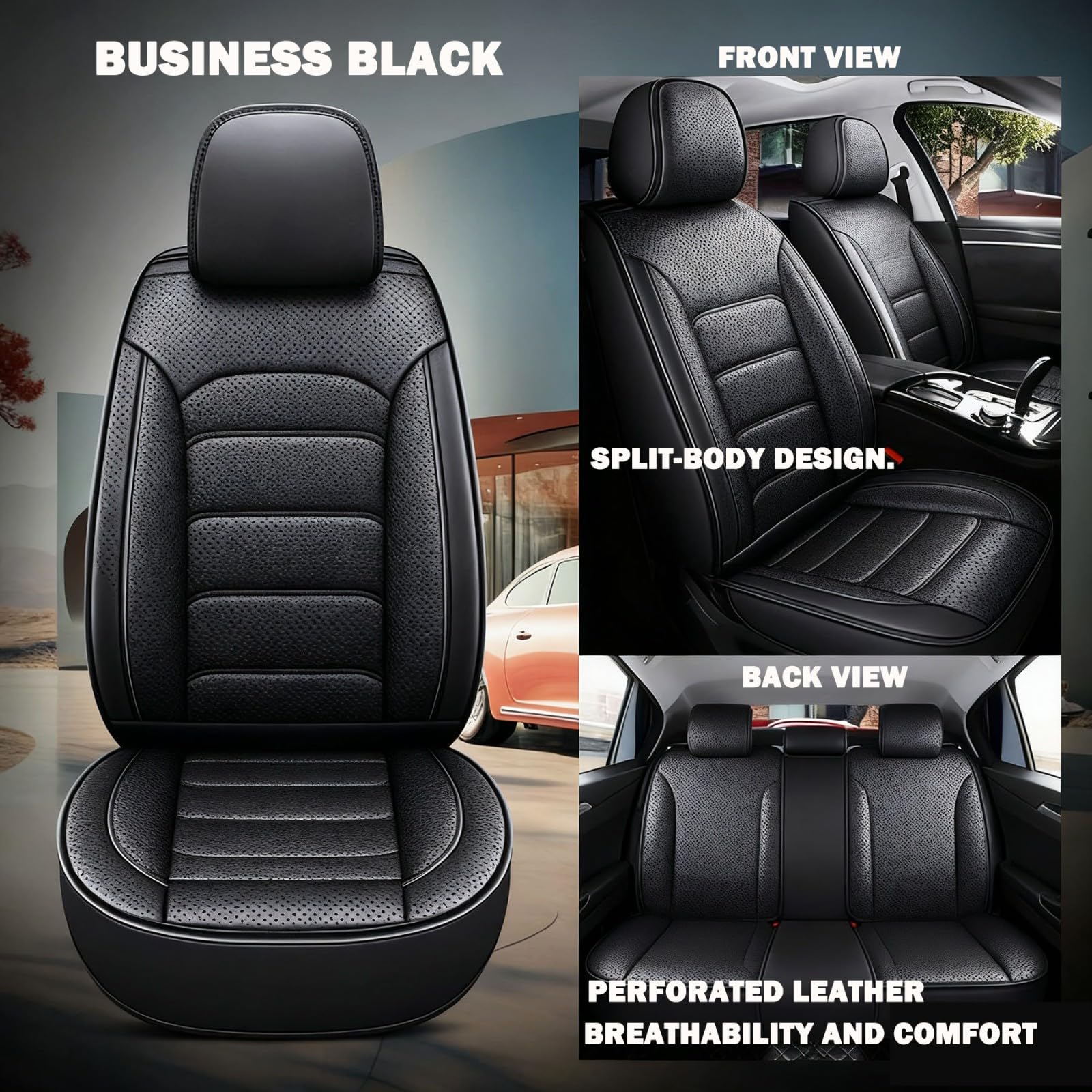 Coprisedili Auto per Hyundai Tucson(2020-2024),Coprisedili Impermeabili e Antiscivolo Fodere Anteriori E Posteriori Protezioni Traspirante Accessori Interno Nero