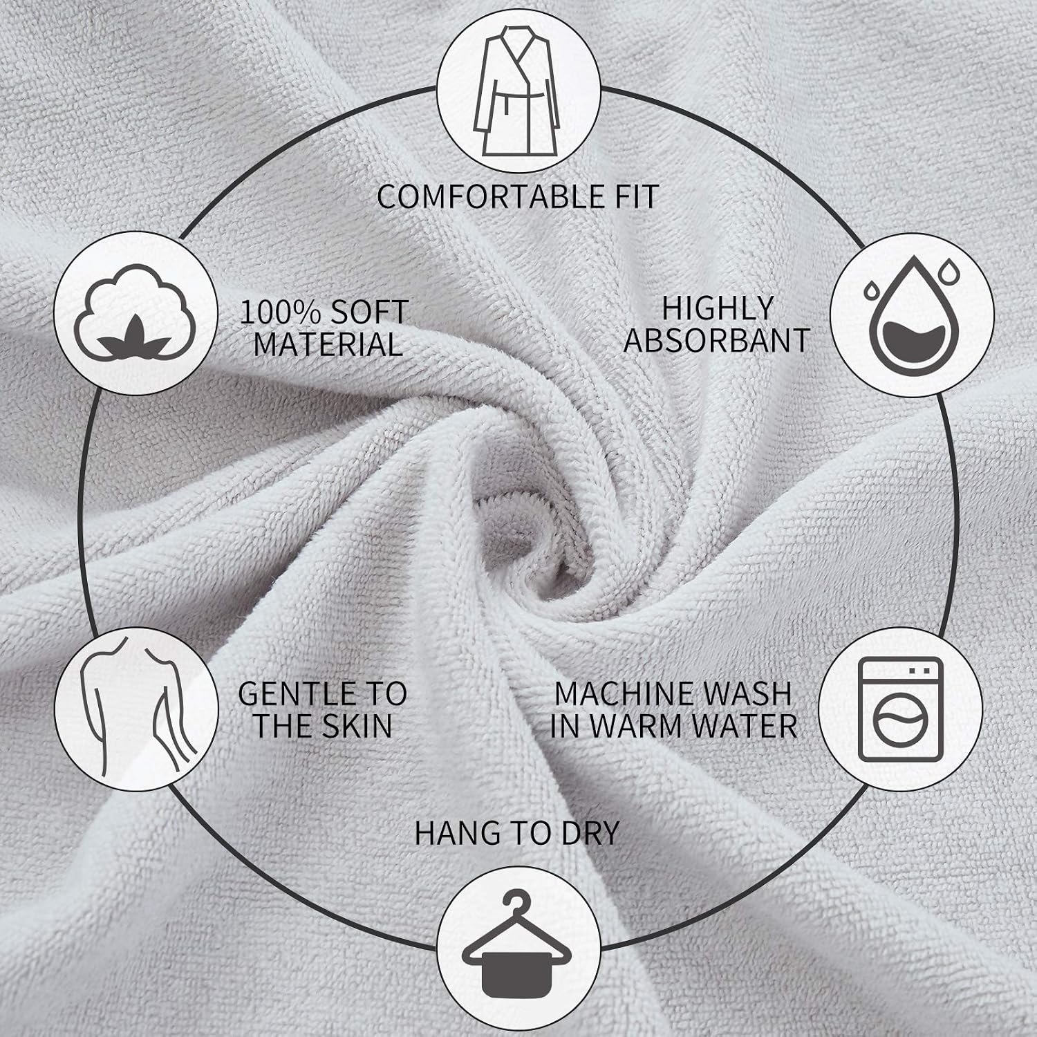XING YE CHUAN Bathrobe Towel, Spa Robe Terry Cloth for Women