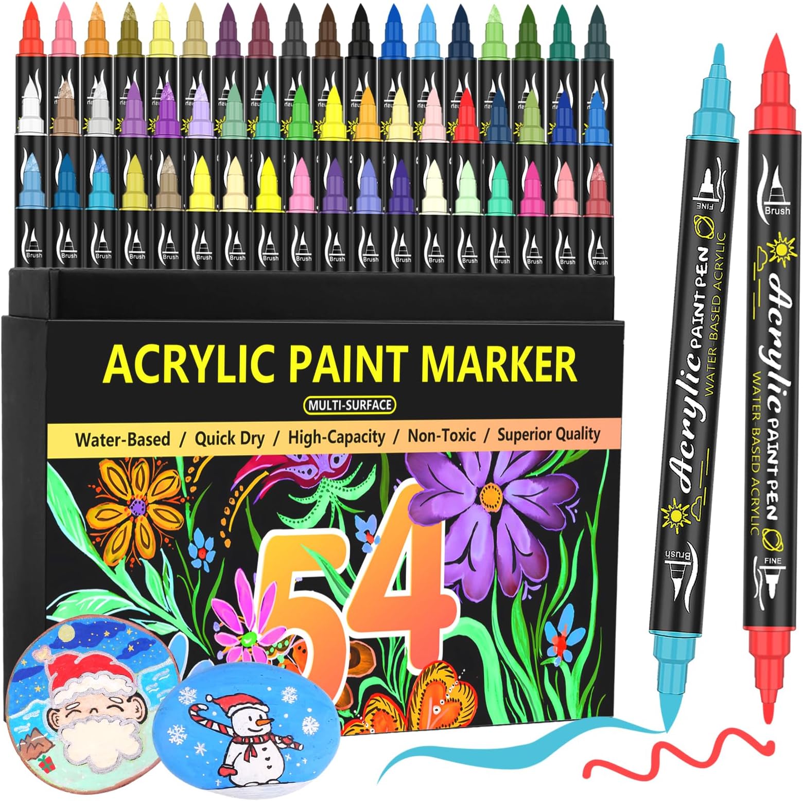 54 Dual Tip Acrylic Paint Markers