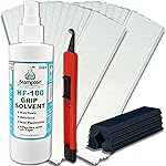 Brampton Ultimate Grip Kit for GolF Club Regripping - 30 Premium 2x10 Golf Grip Tape Strips, Hook Knife, Rubber Vise Clamp, & 8 oz HF-100 Non-Toxic, Non-Flammable, Odorless Golf Club Grip Solvent