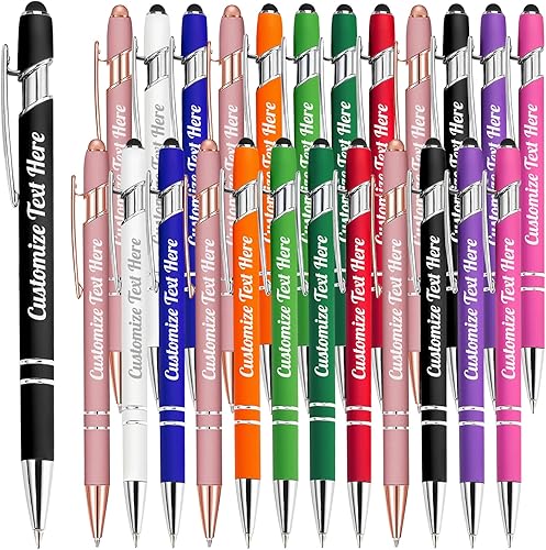 Miniatura 29 de Hasta 500 bolígrafos personalizados a granel con logotipo de mensaje de nombre comercial, bolígrafos grabados personalizados con lápiz óptico