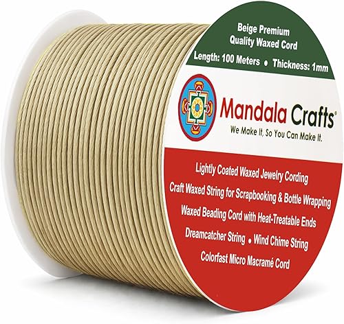 Miniatura 120 de Cuerda Mandala Crafts 0.03 pulgadas 109 yardas para hacer joyería, artesanía, macramé, cuerda de algodón encerado