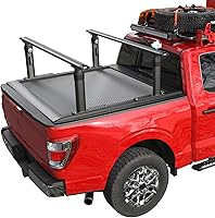 TRUMGETA 800 LBS Truck Ladder Rack for T-Slot Tonneau Covers - Height Adjustable 19-25" Aluminum Bed Rack Fits F150, Ram 1500, Silverado, Sierra