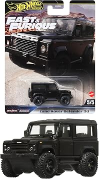 Hot Wheels Fast and Fast - Land Rover Defender 90 Ride On Toy Mini Car Ages 3+ Black HYP74