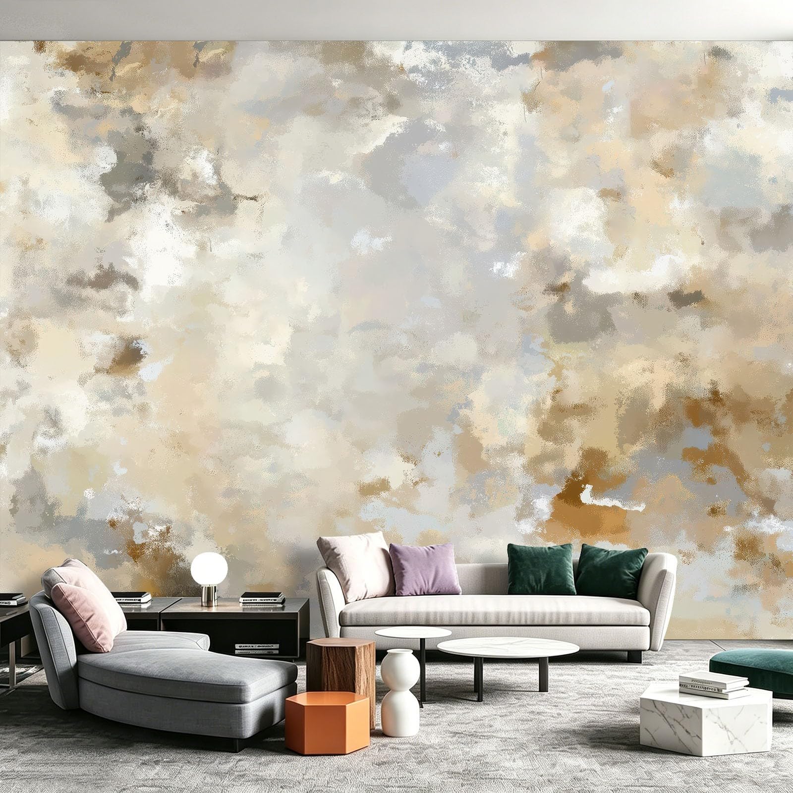 Générique Tapeta z włókniny abstrakcyjny marmur 350 x 256 cm, panoramiczna fototapeta z teksturą chmury mgiełka do salonu, sypialni, kuchni