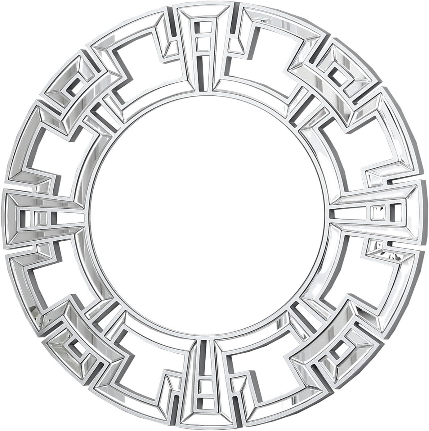 Abbyson Zentro Round Wall Mirror, Silver