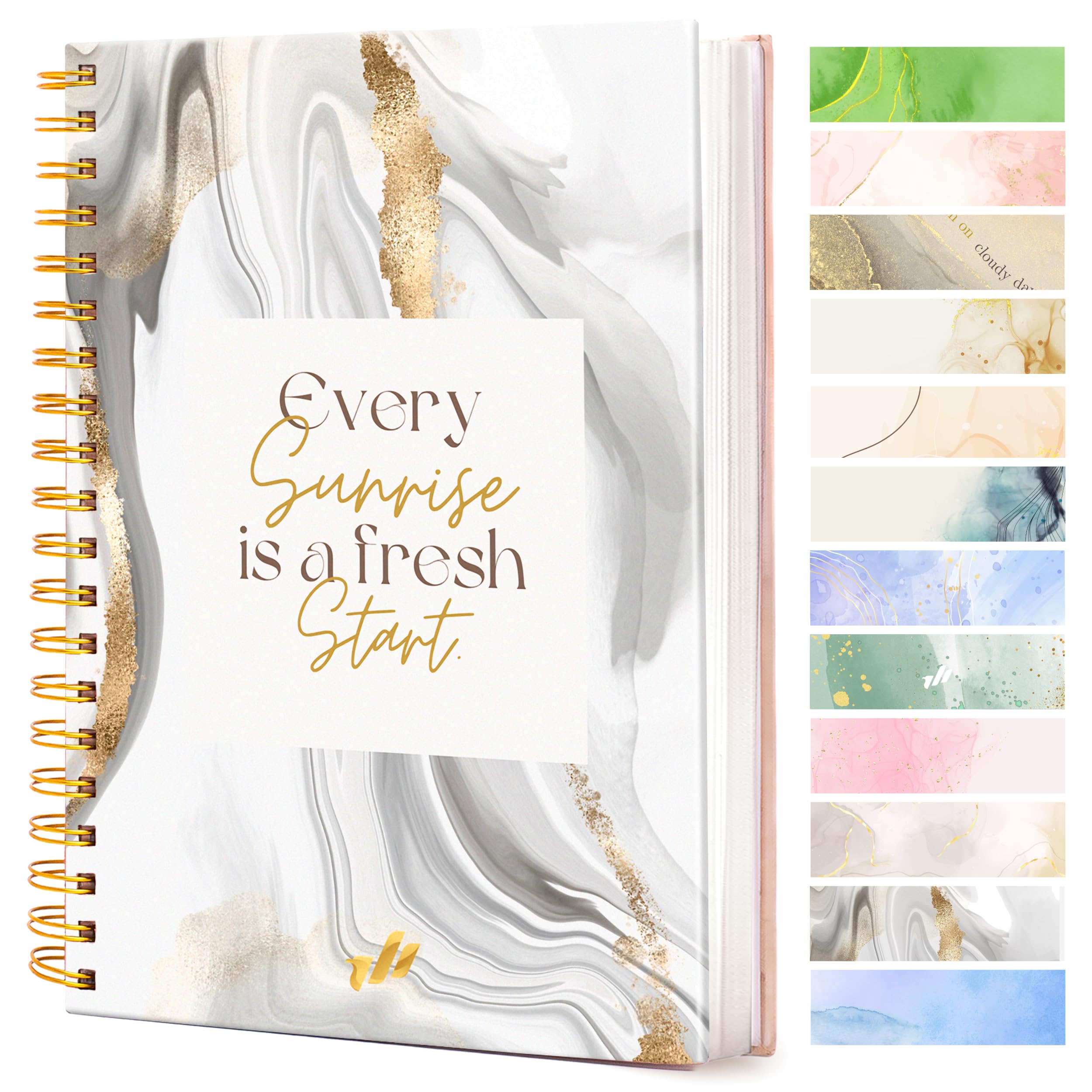 Only Zest - Diarios Grandes Para Escribir - Cuaderno Encuadernado En Espiral De 300 Páginas Con Tapa Dura, Cuaderno De Trabajo Para Mujeres, Escritura Diaria, Escuela, Oficina, Diario, 10.2 X 7.25