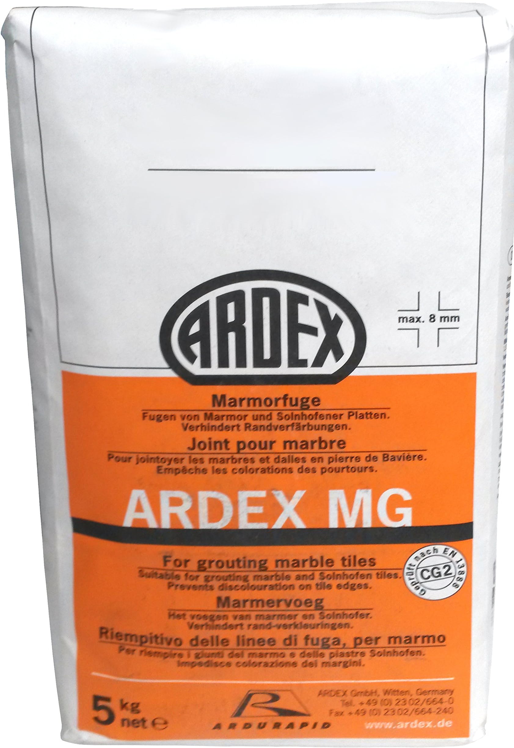 'Ardex MG Natural Stone Grout 5 Kg, Colour: Sandy Beige Fast Setting, High Abrasion and reduced Water Consumption