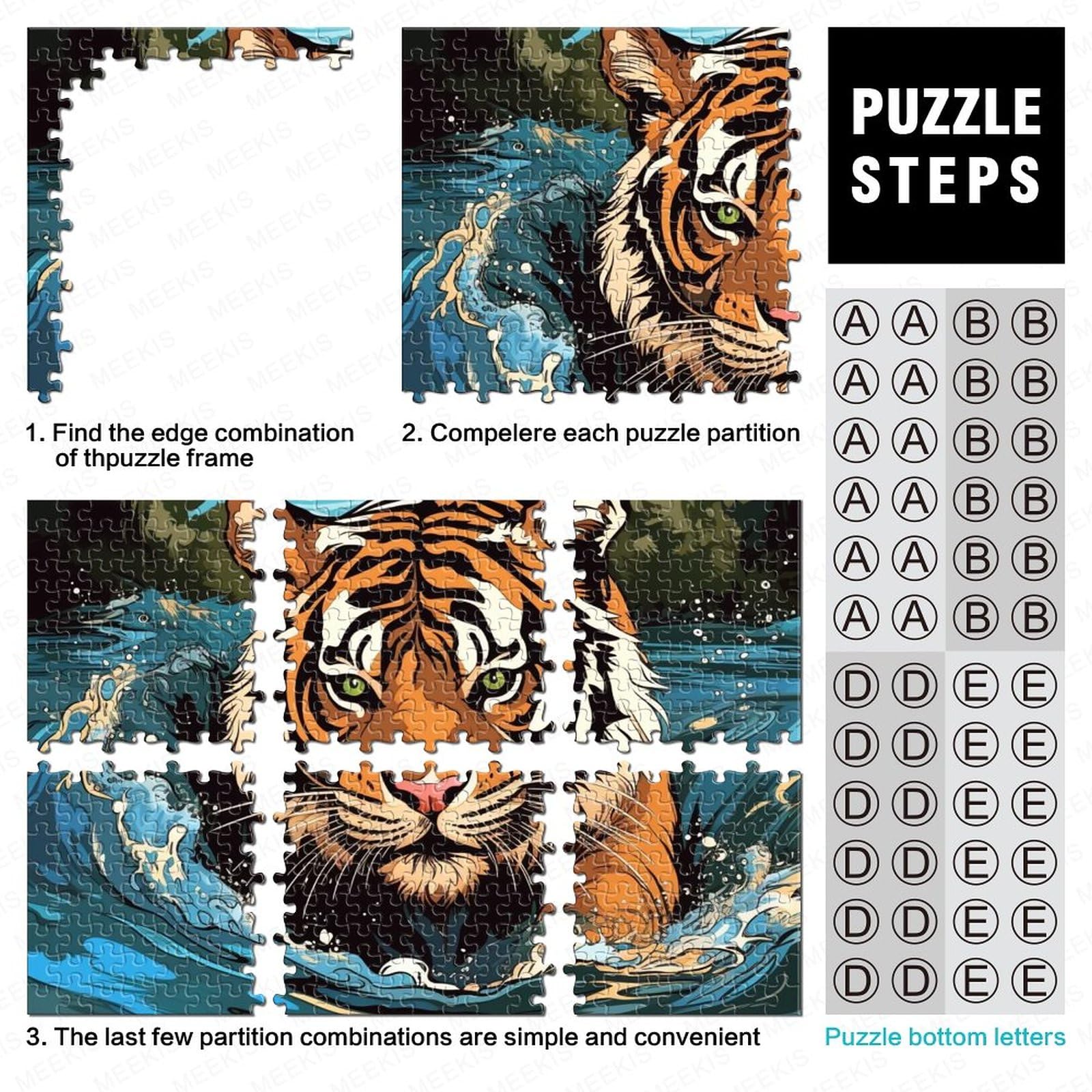 Ravensburger Puzzle 1000 Teile – 'Jungle Tiger' – Für Erwachsene, 70x50 Cm