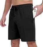 Mens Pajama Shorts Soft Bottoms - Stretchy&comma; Lightweight&comma; Comfortable with Pockets