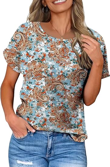 KISSMODA Summer Short Sleeve T Shirt Loose Fit Casual Dressy Women Top 2025 Trendy Ladies Fashion Blouses(S-3XL)