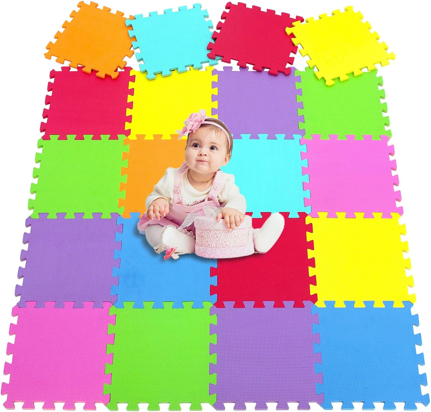 MSHEN 18 Pieces Foam Play Mats, Puzzle Playmat for Floor, Interlocking