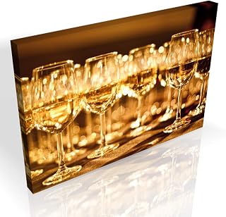 Warm Wine Glasses - Top Quality Box Framed Canvas Ready to Hang