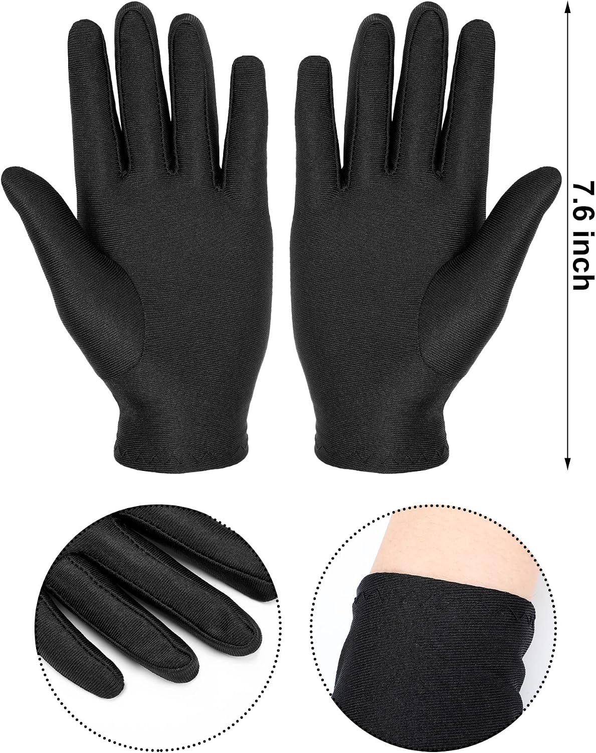 SATINIOR 6 Pairs Black White Kid Costume Glove Short Cosplay Glove Girl Boy Dress up for Halloween Party Opera Accessories