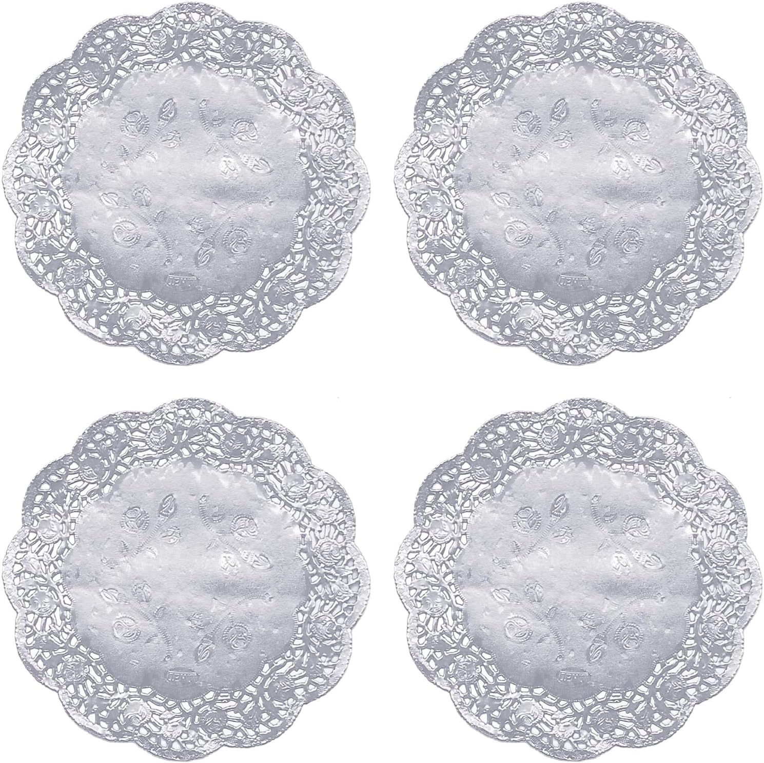 Jagrove Paper Doilies 50 Pack 7.5 Inch Silver Lace Doilies