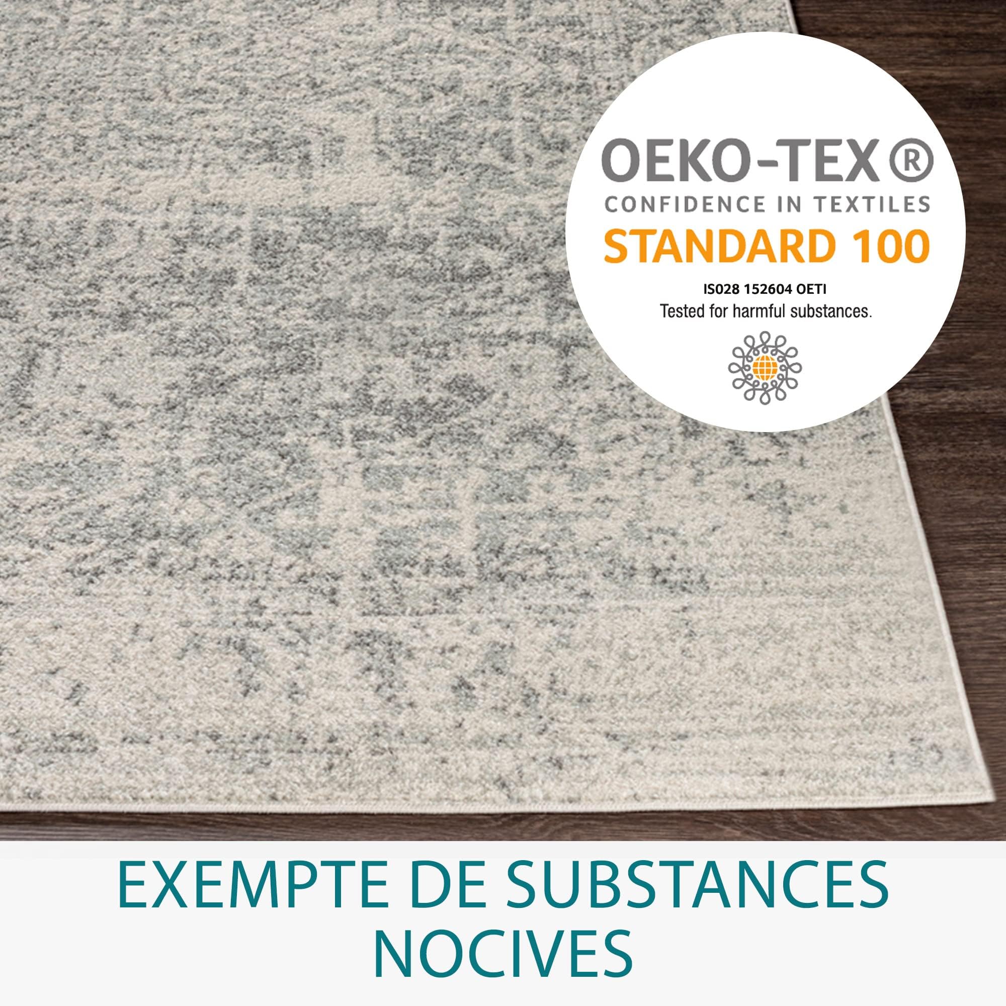 Livabliss Juliette Syracusa Tapis Vintage 160x220 cm – Gris, Beige, Bohème