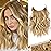 REECHO Invisible Wire Hair Extensions with Thinner Softer Lace Weft (Medium Blonde with Blonde Highlights, 12 Inch (Pack of 1))
