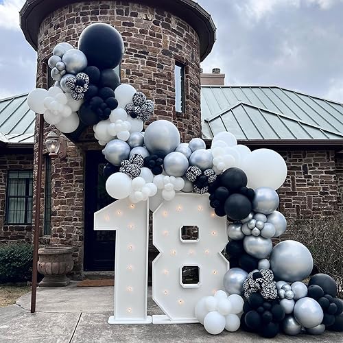 Vista 32 de Kit de arco de globos rosa, morado y azul, guirnalda de globos rosa morado con globos de látex rosa, azul, morado, blanco, globos de papel