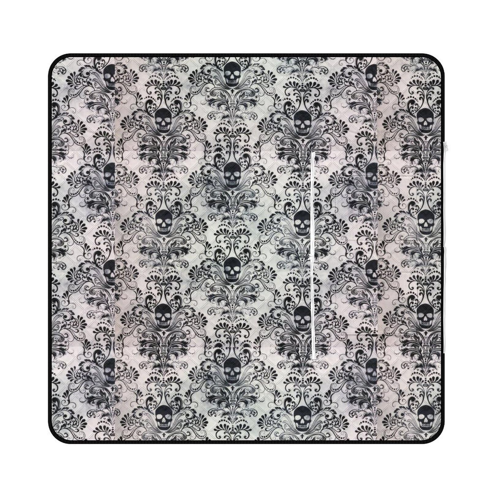 Tapis d'extérieur gothique damassé anti-humidité 150x150cm zippé
