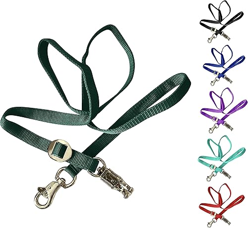 Vista 20 de Majestic Ally Corbata de remolque doble gruesa de 36 a 72 pulgadas para transporte de caballos, corbata cruzada con hebilla ajustable, broche de Rojo