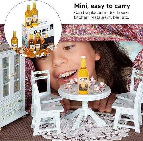Miniatura 3 de Botellas de cerveza en miniatura, material plástico, multiusos, exquisita mano de obra, 8 piezas, accesorios para casa de muñecas, detalles vívidos