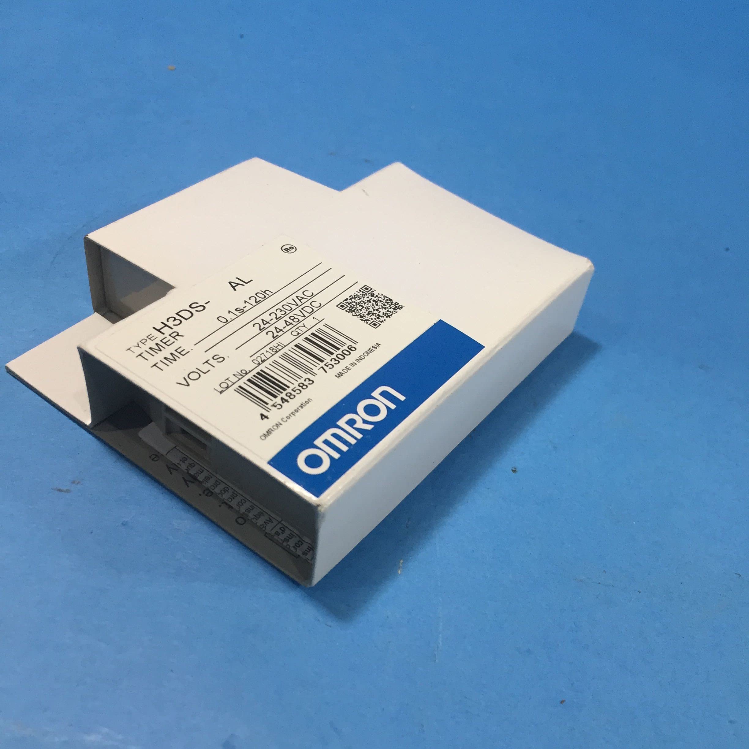 H3DS-AL 0.1s-120h, Timer, DIN rail mounting, 17.5mm, 24-230VAC/24-48VDC, on-delay, Original, New, Made in Indonesia.