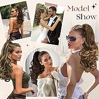 Vista 19 de SOFEIYAN Extensión de Cola de Caballo de 11 Pulgadas con Clip de Pinza, Extensiones de Cabello de Cola de Caballo Larga Rizada Ondulada, Cola