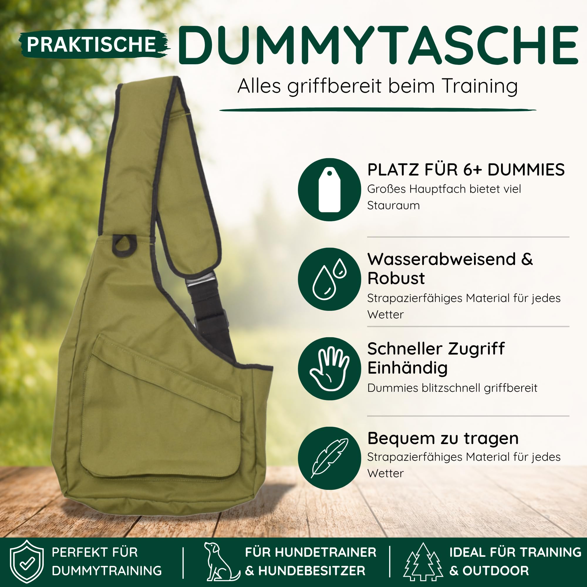 Romneys Dummytasche Sidemount inkl. 4 Standard-Dummies | Dummytasche Sidemount Standard-Dummy | Ideal für das Hundetraining (orange)