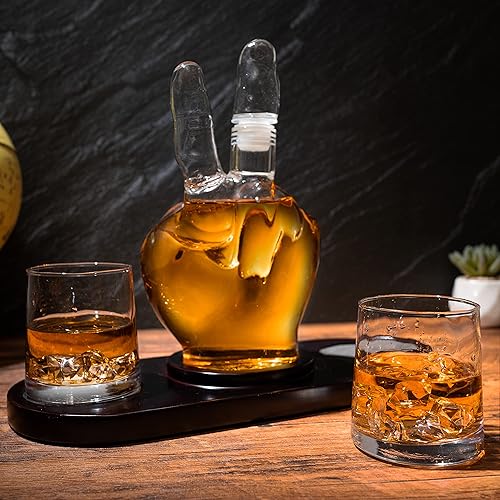 Miniatura 8 de The Wine Savant Decantador de dedo medio, juego de decantador de whisky y vino, regalo divertido para esa persona que amas. Regalo de dedo medio