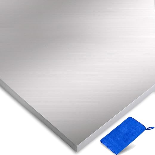 6061 Extra Thick Aluminum Sheet - 12 Inch x 12 Inch x ¼ Inch - Flat Plain Plate Panel Aluminium Metal Sheets Finely Polished and Deburred