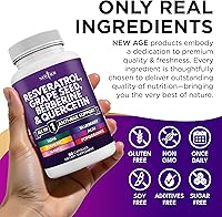 Vista 5 de NEW AGE Resveratrol, berberina, extracto de semilla de uva, quercetina, suplemento de polifenol para mujeres y hombres con extracto de noni