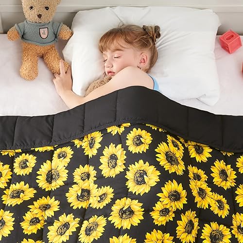 Vista 9 de yescool - Manta con peso de 5 libras, manta de regazo con peso refrescante de aguacates verdes para dormir, manta con peso transpirable, regalo