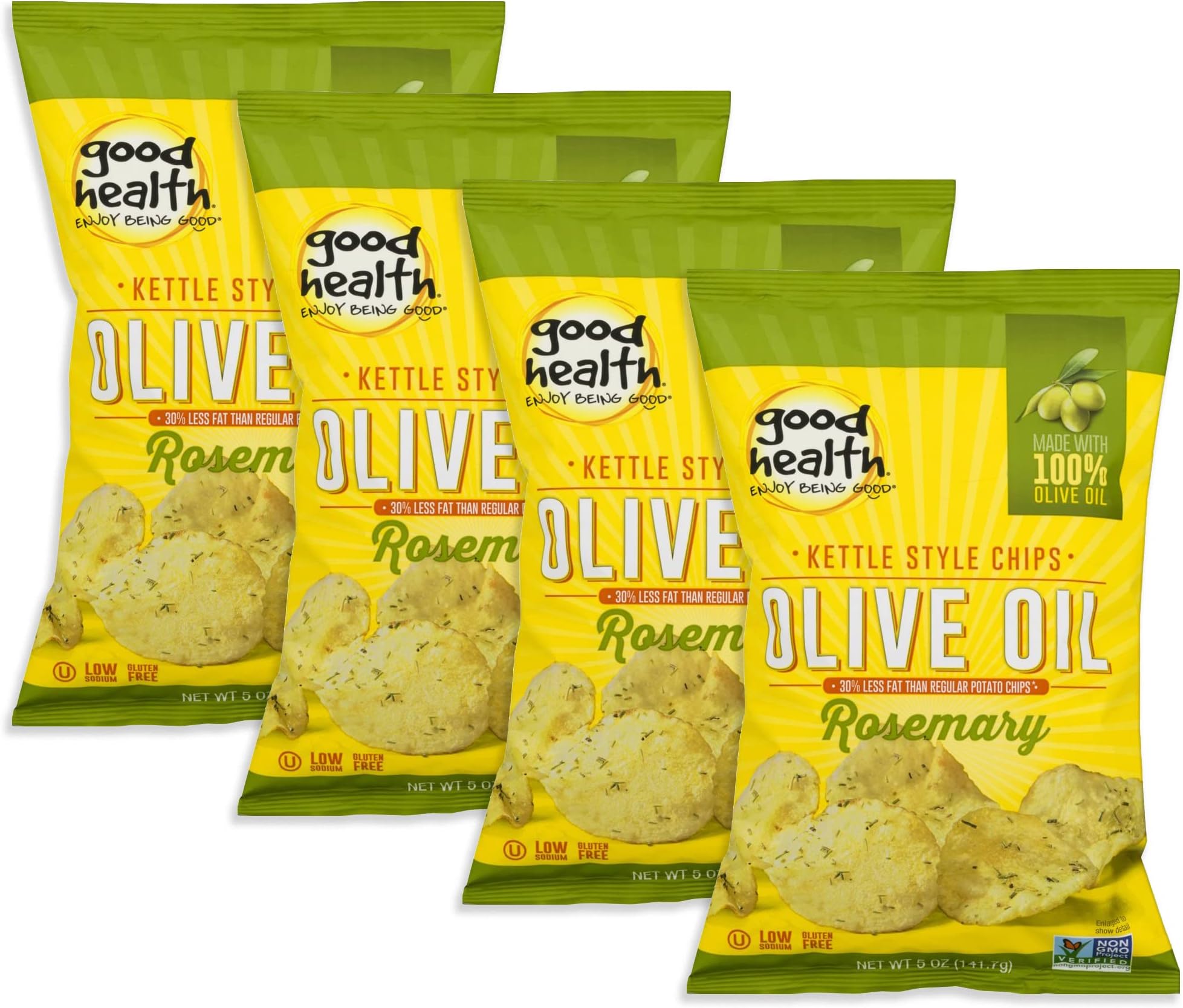Good Health Kettle Style Potato Chips, Olive Oil & Sea Salt, 5 oz. Bag, 12 Pack