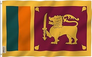 ANLEY Fly Breeze 3x5 Feet Sri Lanka Flag - Vivid Color and UV Fade Resistant - Canvas Header and Double Stitched - Republic of Sri Lanka Flags Polyester with Brass Grommets 3 X 5 Ft