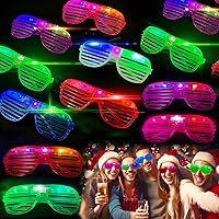 Vista 1 de 20 lentes LED para niños y adultos que brillan en la oscuridad, suministros de recuerdo de fiesta, gafas iluminadas, juguetes para conciertos