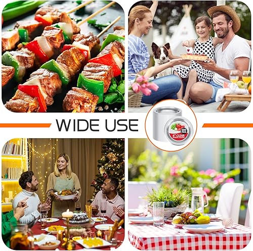 Miniatura 7 de Sabary 1000 platos de plástico transparente desechables de 6 pulgadas, platos de postre redondos, transparentes, suministros de cena para el hogar,