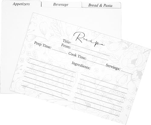 Miniatura 4 de Caja de recetas con tarjetas y separadores Juego de tarjetas de recetas y caja con 12 separadores de recetas 50 tarjetas de recetas de granja de 4