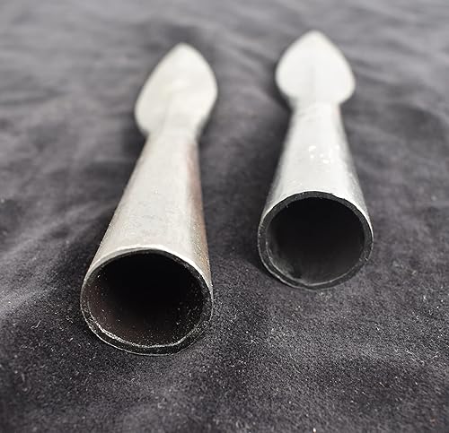 Miniatura 4 de Cabeza de lanza de acero de alto carbono forjada a mano (juego de 2) (longitud de la hoja 4.25 pulgadas, longitud total 8 pulgadas)