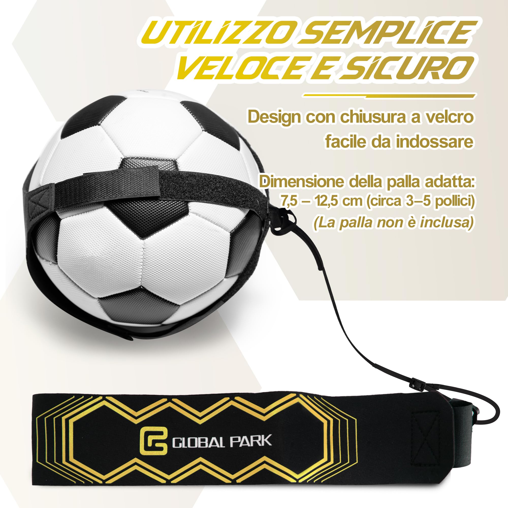 Global Park Trainer da Calcio Attrezzatura Banda Elastica per L’Allenamento Individuale con Cintura Regolabile per Bambini Adulti
