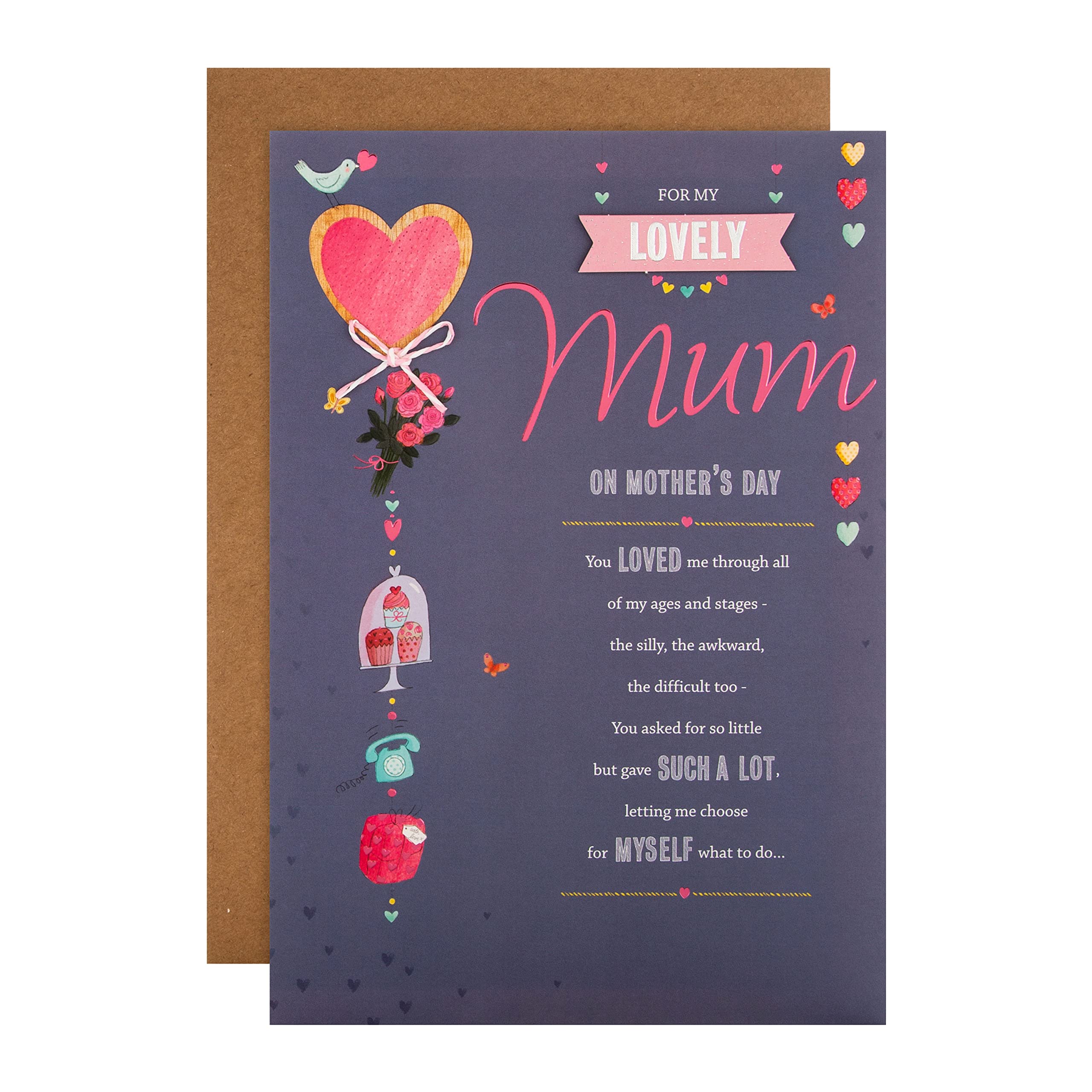 Hallmark Biglietto Di Supporto Per Festa Della Mamma | Per La Perdita Di Un Figlio | Con Gemma A Forma Di Cuore