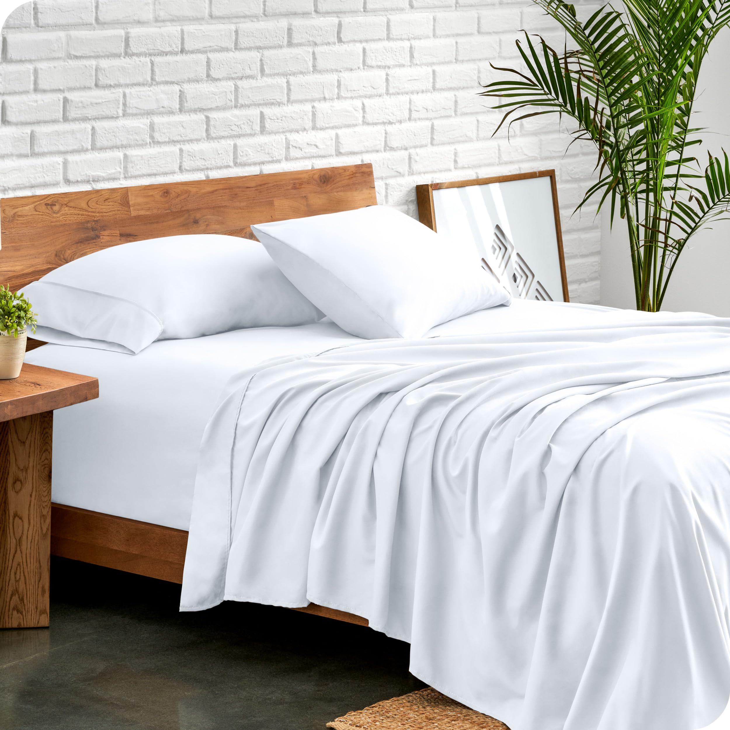 Bare Home Split Head Flex Sheet Set - 1800 Ultra-Soft Microfiber Bed Sheets - Double Brushed - Deep Pockets - Easy Fit - 4 Piece Set - FlexTop King Bedding (Light Blue) โ image 1