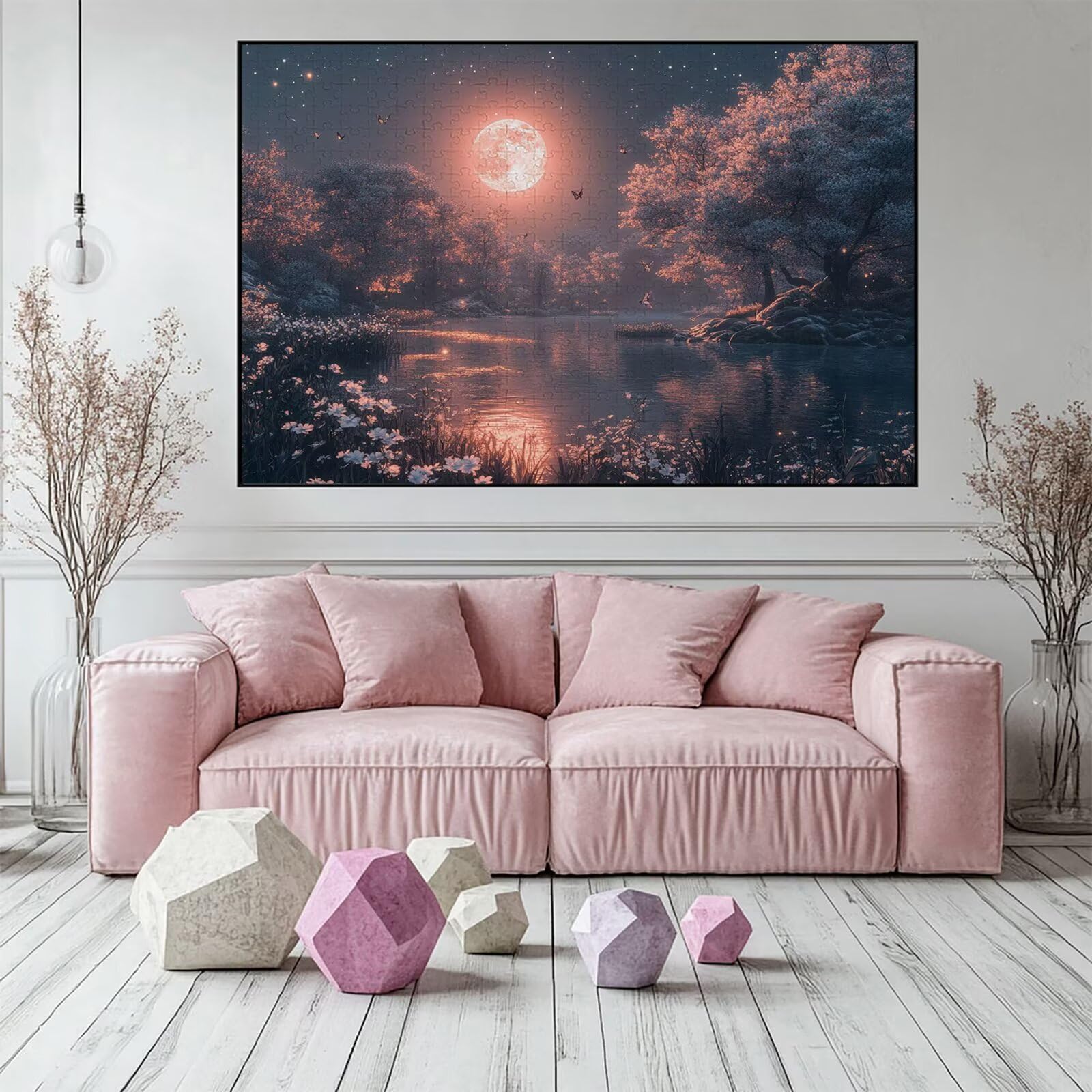 Puzzle 3000 elementów jezioro puzzle dla dorosłych drzewo 122 x 81 cm Unikalne rzemiosło klasyczne 3D drewniana układanka do rodzinnych gier aktywnych, układanka do samodzielnego wykonania nawet do