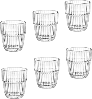 Barshine 10.3 oz. Stackable Rocks Drinking Glasses, Clear, Set of 6
