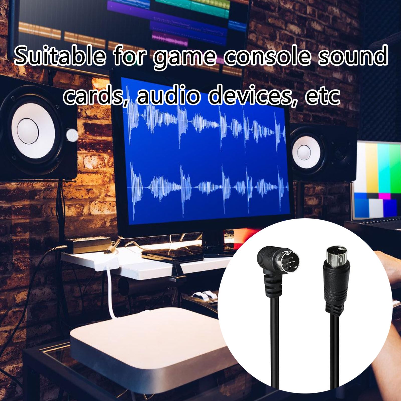 QMQJIA S Video Cord DIN 9Pin Male to Male S Sound Cable for Video Devices Like Receiver Projector Camera Connection